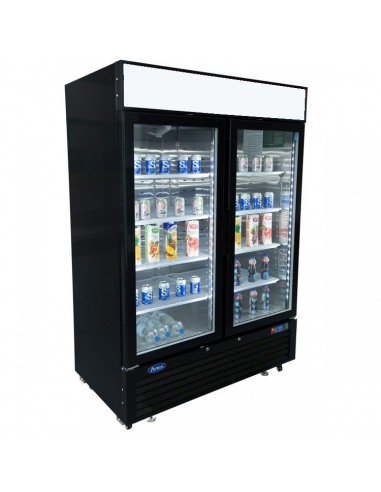 Armoire double vitrée négative - Noire