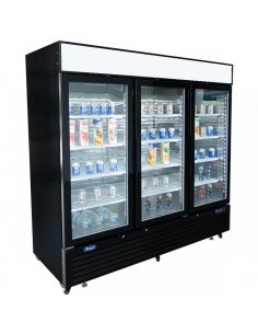 Armoire triple vitrée négative - Noire