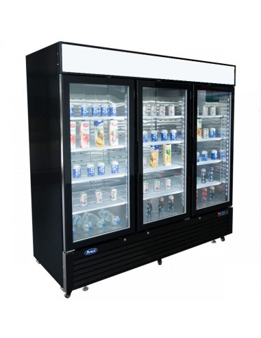 Armoire triple vitrée négative - Noire